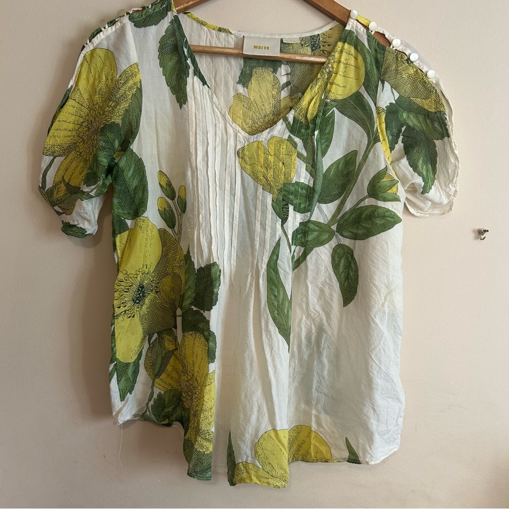 Anthropologie Mauve lemon top size 2